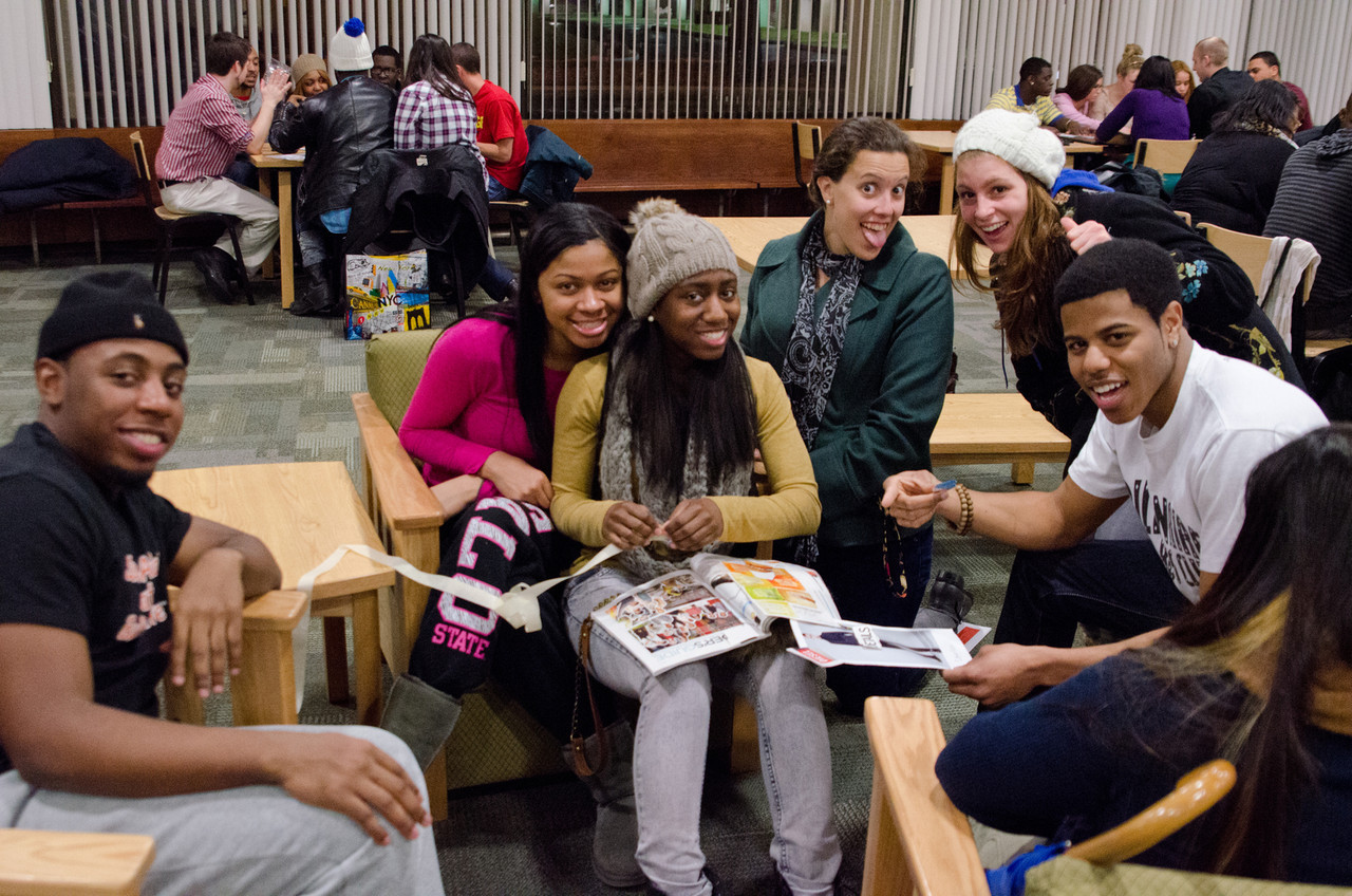 Student gathering in Moore Complex Lounge