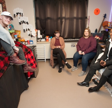 Photo of Students in Bishop Hall Room