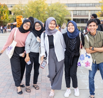 Group of Student standing in campus